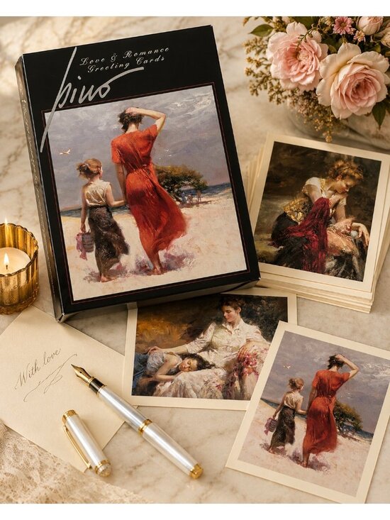 Pino Daeni Love & Romance Greeting Cards Other - Pino Daeni Love & Romance Greeting Cards Box Set 19 Cards Remaining Art Collecti